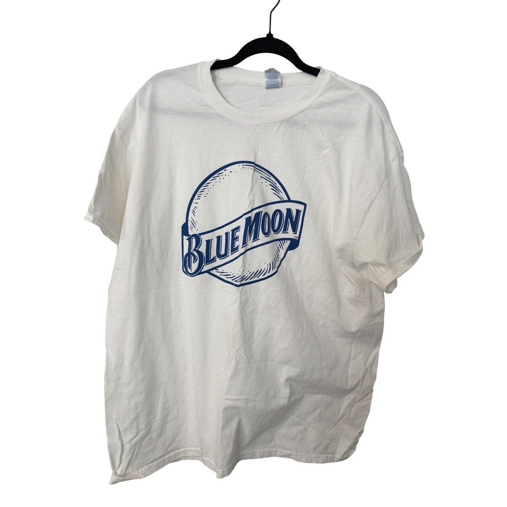Blue Moon Brewing Company White Graphic T-Shirt Mens XL Short Sleeve Cotton
